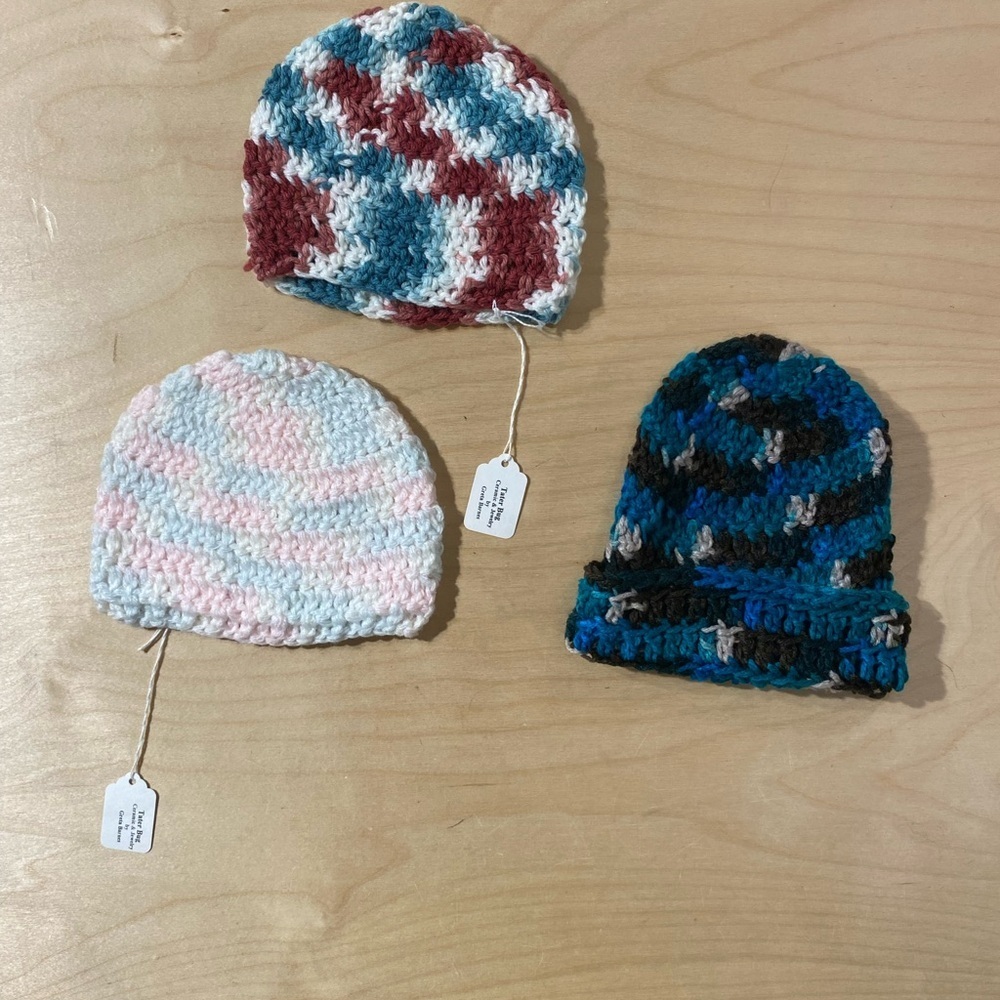 Handmade Multicolor Crochet Beanie Set for Kids (QG)